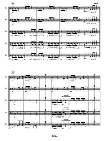 Blaze for Junk Percussion Ensemble - Score Example page 4
