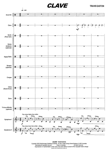 Clave for Percussion Ensemble - Score