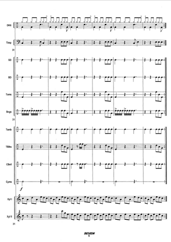 SEVEN for Large Percussion Ensemble - Score example page 6