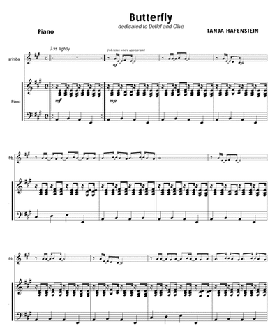 Butterfly for Solo Marimba and Piano