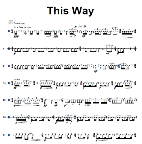 Snare Drum Solo by George - Choose Your Own Adventure (CYOA) - Score