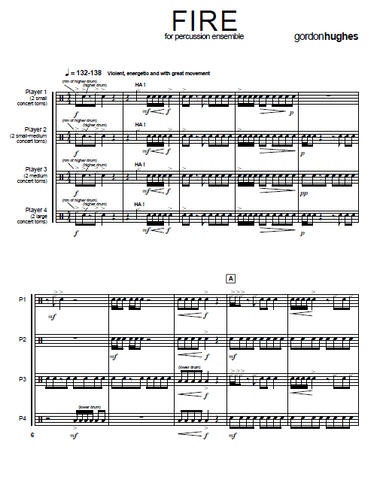 FIRE for Untuned Percussion Ensemble - Score