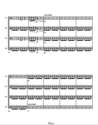 FIRE for Untuned Percussion Ensemble - Score