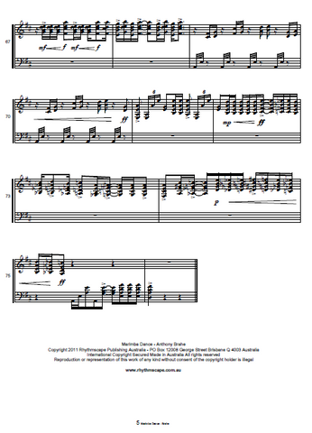 Marimba Dance for Solo Marimba (Four Mallets) - Score