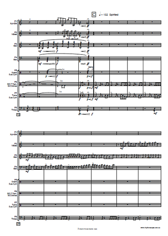 Midnight for Percussion Ensemble - Gordon Hughes - New Percussion Music Score Example