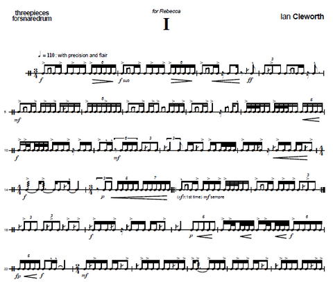 Three Pieces for Snare Drum by Cleworth - Number 1 for Rebecca