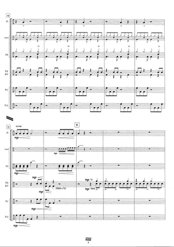 Urban Phase for Percussion Ensemble - Gordon Hughes - Score Example